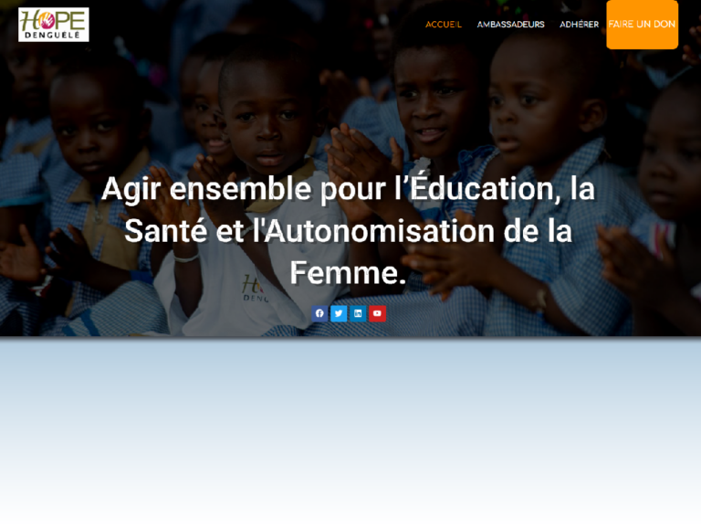 Création du site Web de l’association Hope Denguélé